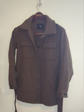 7 For All Mankind Men's Dark Brown Wool Field Jacket